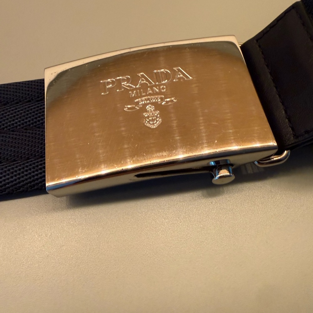 Prada Men's Navy Blue nylon web belt - Picture 4 of 5